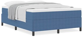 Estrutura de Cama vidaXL Azul 140x200 cm em Tecido Canelado