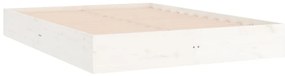 Estrutura de cama king 150x200 cm madeira maciça branco
