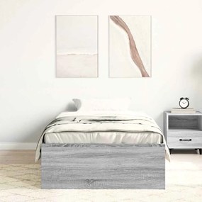 Estrutura de cama 100x200 cm cinzento sonoma