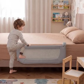 Barreira dobrável para camas infantis, altura ajustável com 80 x 30 x 60 cm, com capa removível em tecido Oxford, base em U, com correia e fivela, cin