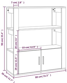 Aparador 80x30x90 cm derivados de madeira cinzento cimento