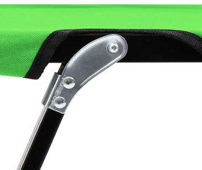 Espreguiçadeira/cama dobrável para 2 pessoas aço verde