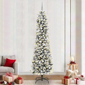 vidaXL Árvore de Natal Slim Branco 240 cm PVC