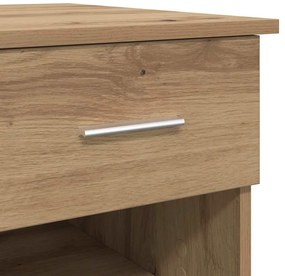 Mesa com Armazenamento Carvalho Artesanal 90x49,5x75 cm Madeira de Eng