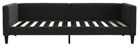 Sofá-cama com gavetão 100x200 cm tecido preto