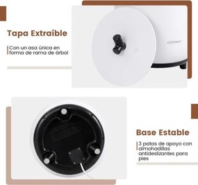 Aquecedor de toalhas Cubo 23L com 3 níveis de aquecimento Temporizador de 20/40/60/90 minutos Branco e Preto