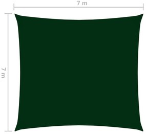 Para-sol estilo vela tecido oxford quadrado 7x7 m verde-escuro