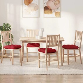 vidaXL Almofadas de Assento 4 pcs Vermelho 40 x 40 x 12 cm tecido