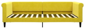 Sofá-cama com colchão 100x200 cm veludo amarelo