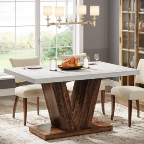 Mesa de jantar da Tribesigns para 4 pessoas de 120 cm de mesa com base pesada