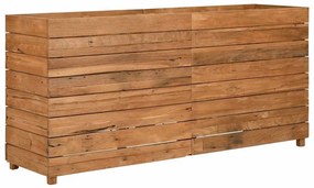 Vaso/floreira 150x40x72 cm madeira de teca reciclada e aço