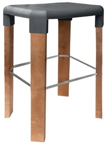 Banco OSLO 65H, Perna Madeira - Pack 4 unidades, Antracite MR