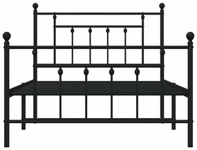 Estrutura de cama com cabeceira e pés 100x200 cm metal preto