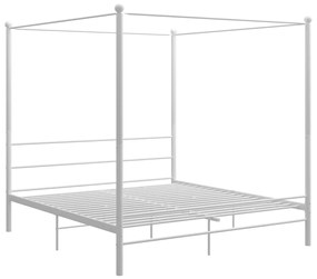 Estrutura de cama com dossel 180x200 cm metal branco