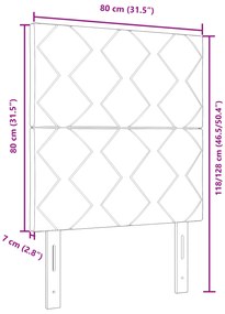 Cabeceira vidaXL Design de Blocos de Diamante Taupe 80 cm Tecido, Cabe