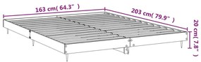 Estrutura de cama 160x200 cm derivados madeira branco brilhante