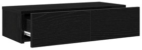 Prateleira parede c/ gavetas 60x26,5x15 cm deriv. madeira preto