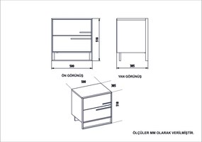 Mesa de Cabeceira Polka – Dourado e Preto – 50x51,8x38,5 cm
