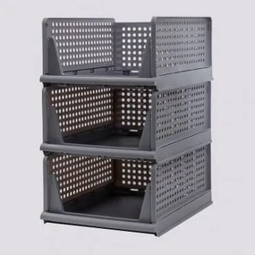 Conjunto De 3 Organizadores De Roupa Evadin Cinza & ↑18,8 Cm - Sklum