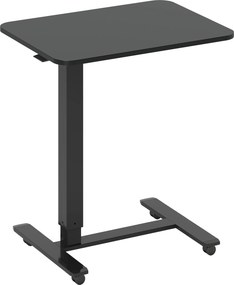 HOMCOM Mesa ajustável com 4 rodas Forma C 65 cm x 48 cm x 70-110 cm Preto | Aosom Portugal