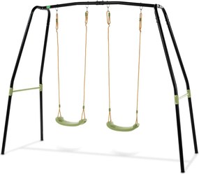 Baloiço de crianças com 2 baloiços verde e preto