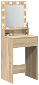 Mesa de Maquiagem com Luzes LED em Carvalho Sonoma, 50x41x135 cm