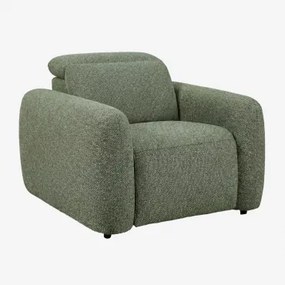 Pack De 2 Poltronas Reclináveis Elétricas Estofadas Peggy Bouclé Verde Sálvia - Sklum