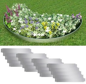 Conjunto 20 painéis vedação relvado 100 x 14 cm aço galvanizado