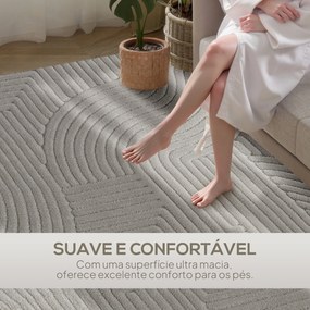 Tapete Sala de Estar 160x230 cm Tapete Pelo Curto Estilo Moderno Base Antiderrapante Tecida à Máquina Cinzento