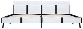 Estrutura de cama c/ LED couro artificial 180x200 cm branco