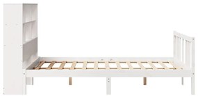 Cama com estante sem colchão 150x200 cm pinho maciço branco