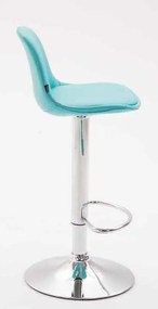 Conjunto de 2 bancos de bar Kiel em couro sintético e com estrutura cromada 39 x 82-104 x 39 cm Azul