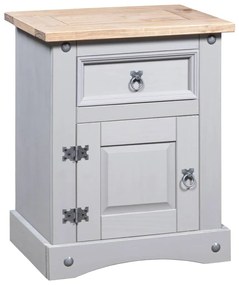 vidaXL Mesa de cabeceira Corona pinho mexicano 53x39x67 cm cinzento