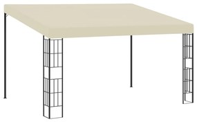 vidaXL Gazebo de montagem na parede 3x4 m tecido creme