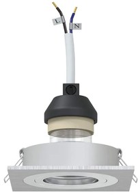Spotlights embutidos 6 pcs Quadrado GU10 Prateado 91x91 mm