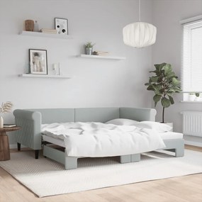 vidaXL Sofá-cama com gavetão 90x190 cm veludo cinzento-claro