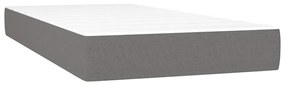 Cama box spring c/ colchão e LED 120x190 cm tecido cinza-escuro
