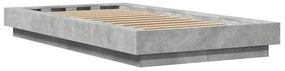 Estrutura de cama 100x200 cm derivados de madeira cinza sonoma