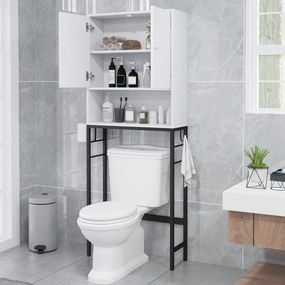 Armario para casa de banho sobre a sanita com 2 portas 23 x 63 x 165,5 cm Branco