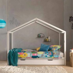 Conjunto Cama infantil de Casa DALLAS 90x200 com gaveta Branca