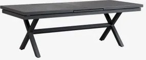 Rectangular Extensible Garden Table In Aluminum Karena Cinza Grafito & 240 - 300 X 100 Cm - Sklum