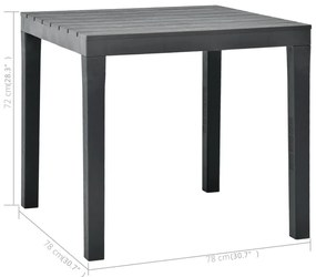 Mesa de jardim com 2 bancos plástico antracite