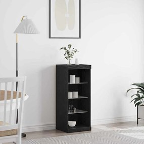 vidaXL Buffet com Luzes LED Carvalho Preto 41x37x100 cm