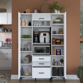 Armário Alto de Cozinha "Stella " - Branco - Design Moderno
