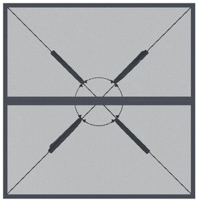 3 pcs conjunto de jantar para jardim rede de metal antracite
