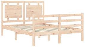Estrutura de cama com cabeceira 140x200 cm madeira maciça