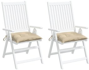 Almofadões de cadeira 2 pcs 40x40x7 cm tecido oxford bege