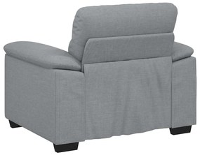 Poltrona tecido 60 cm cinzento-claro