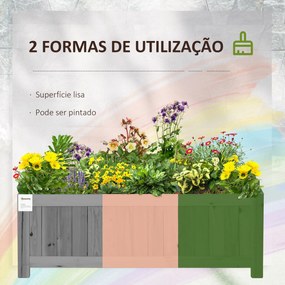 Floreira de Madeira Dobrável Floreira Elevada para Cultivo de Vegetais e Flores no Pátio Varanda Terraço 70x30x25 cm Cinzento