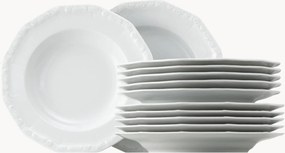 Conjunto de loiça em porcelana Maria White, 6 pessoas, conjunto de 12